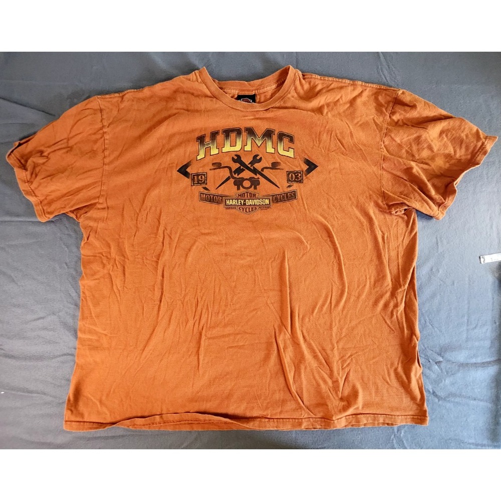 Harley Davidson HDMC port richey, fl orange mens sz 3XL shirt biker double-sided - Picture 1 of 5